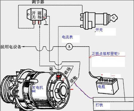 發(fā)電機電瓶接線圖解